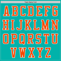 Custom Aqua Orange-White Authentic Baseball Jersey