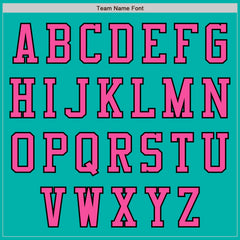 Custom Aqua Pink-Black Authentic Baseball Jersey