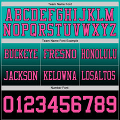 Custom Aqua Pink-Black Authentic Fade Fashion Football Jersey