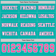 Custom Aqua Pink-White Long Sleeve Authentic Football Jersey