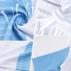 Custom Aqua Black-White Abstract Network Crackle Sublimation Soccer Uniform Jersey